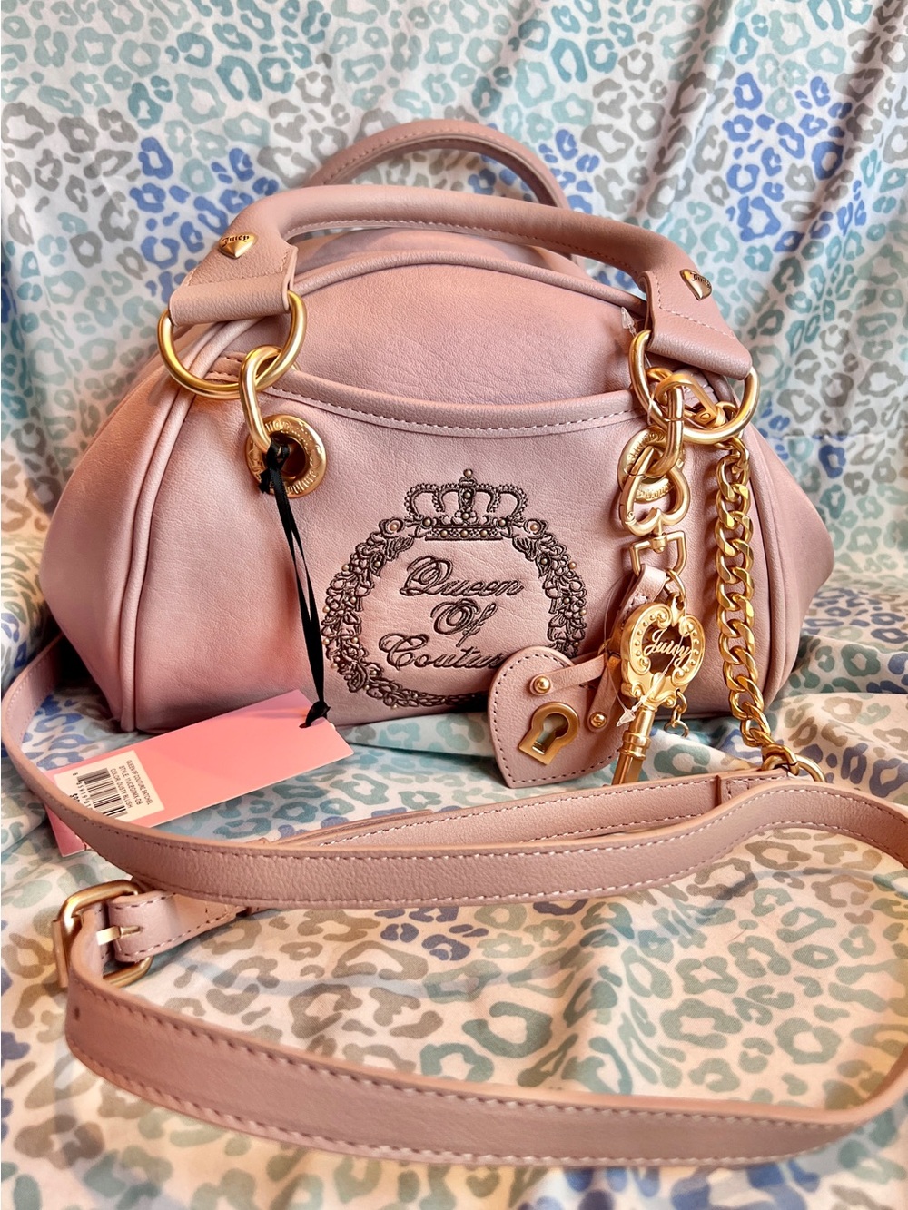 New Light Pink Juicy Couture Purse Satchel Bag Handbag Queen of Couture Bowler